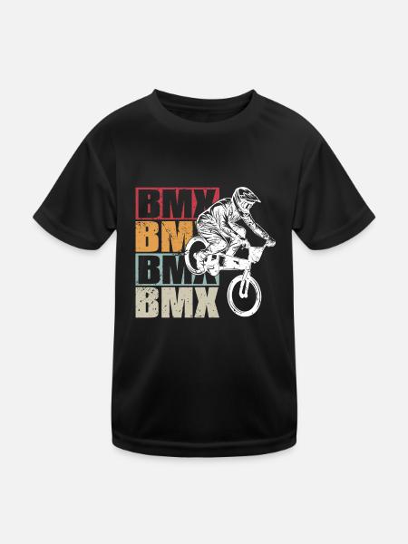 BMX Japanische Rote Sonne BMX Zubehör - Kinder Funktions-T-Shirt - Schwarz - Vorne