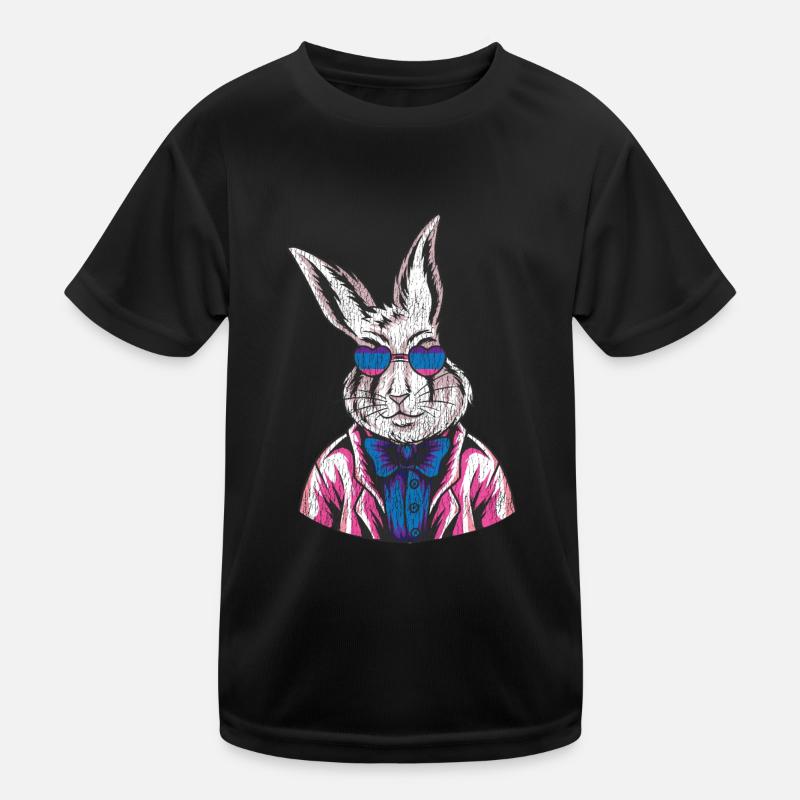 Bisexual Bi Pride Flag Rabbit Kids Functional T-Shirt