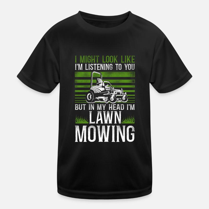 Lawn Mower Mowing Dad Father Kinder Funktions-T-Shirt