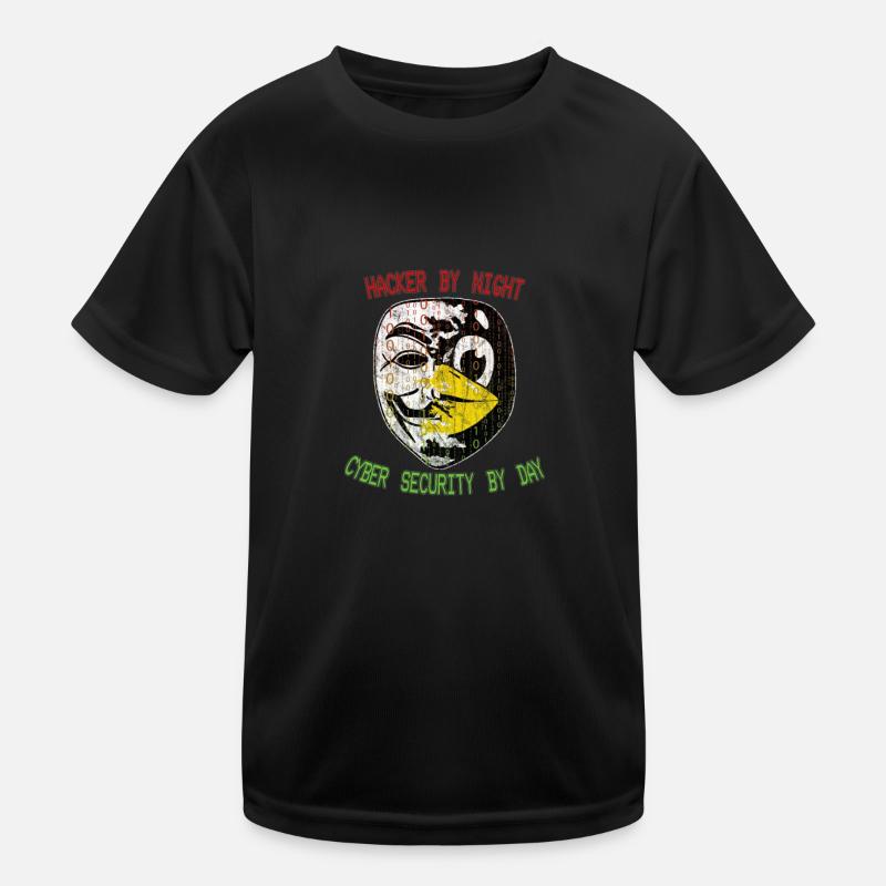 Coole Cyber Security Engineer Hacker Maske Kinder Funktions-T-Shirt