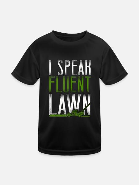 Lawn Mower Mowing Dad Father - Kinder Funktions-T-Shirt - Schwarz - Vorne