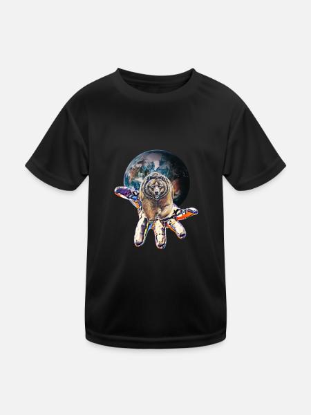 Grizzly - Kinder Funktions-T-Shirt - Schwarz - Vorne