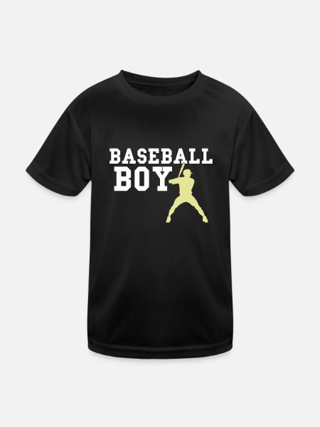baseball boy - Kids Functional T-Shirt - black - Front