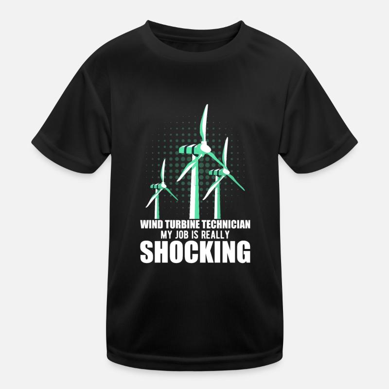 Windrad Windkraft Windenergie Kinder Funktions-T-Shirt