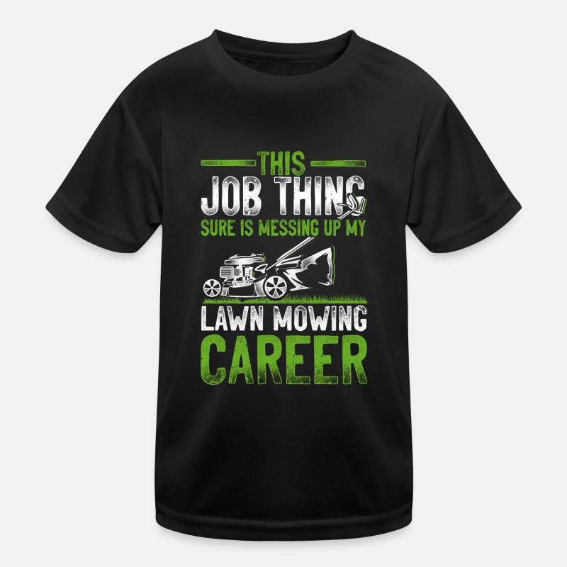Lawn Mower Mowing Dad Father Kinder Funktions-T-Shirt