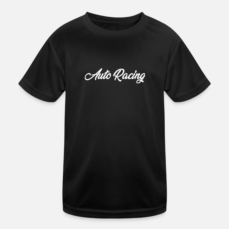 AUTO RACING CURSIVE TEXT NOVELTY HOBBY Kids Functional T-Shirt