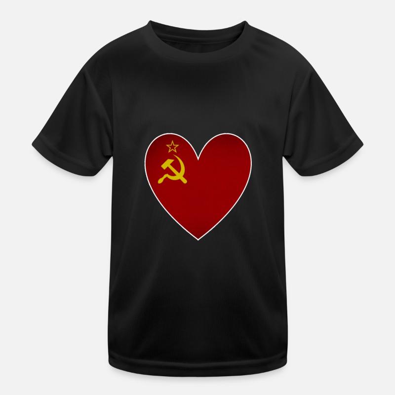 Union soviétique Drapeau Cœur Russie T-shirt sport Enfant
