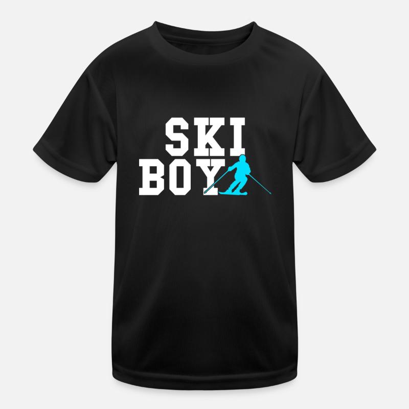 ski boy - Kinder Funktions-T-Shirt - Schwarz