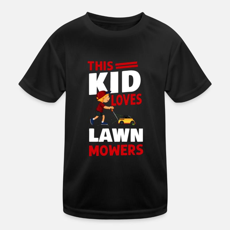 Lawn Mower Mowing Dad Father Kinder Funktions-T-Shirt