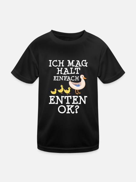 Ich mag halt einfach Enten, OK? - Kinder Funktions-T-Shirt - Schwarz - Vorne