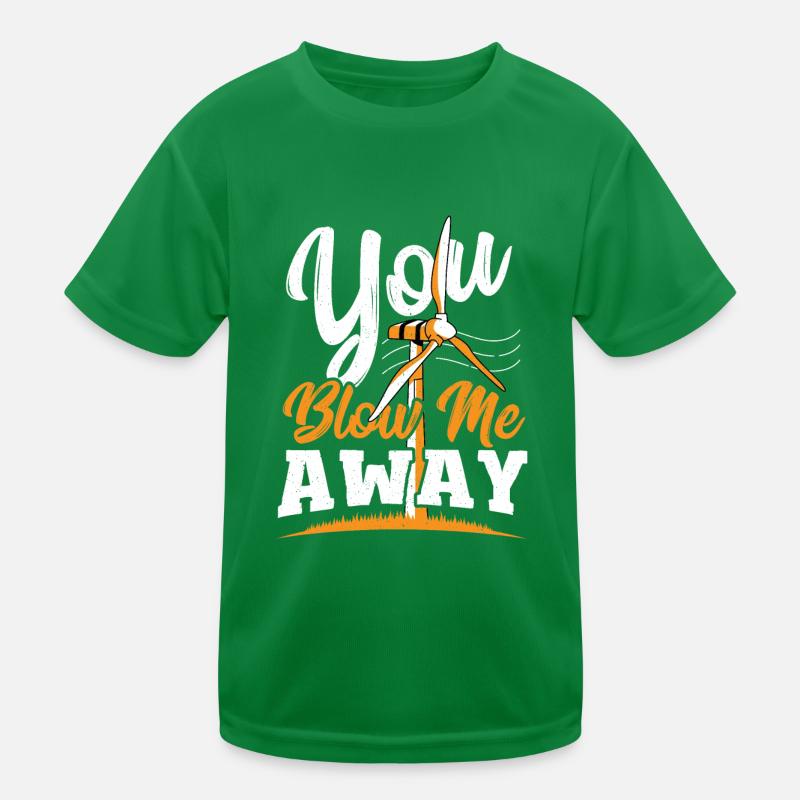 Wind Power Climate Change Earth Day Kids Functional T-Shirt