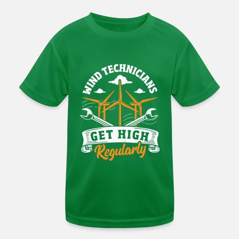 Wind Power Climate Change Earth Day Kids Functional T-Shirt