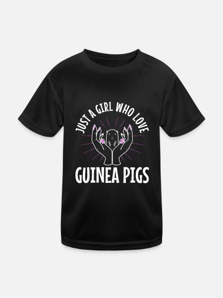 Juste une fille qui aime les cochons d’Inde - T-shirt sport Enfant - noir - Devant