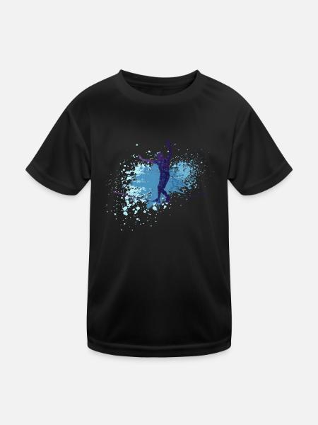 Slackline, Urban & Lifestyle - Kinder Funktions-T-Shirt - Schwarz - Vorne