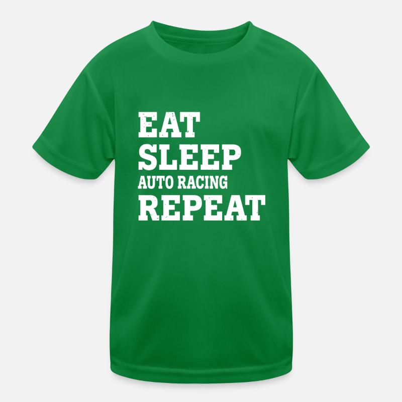 EAT SLEEP AUTO RACING REPEAT FUNNY SARCASTIC Kids Functional T-Shirt