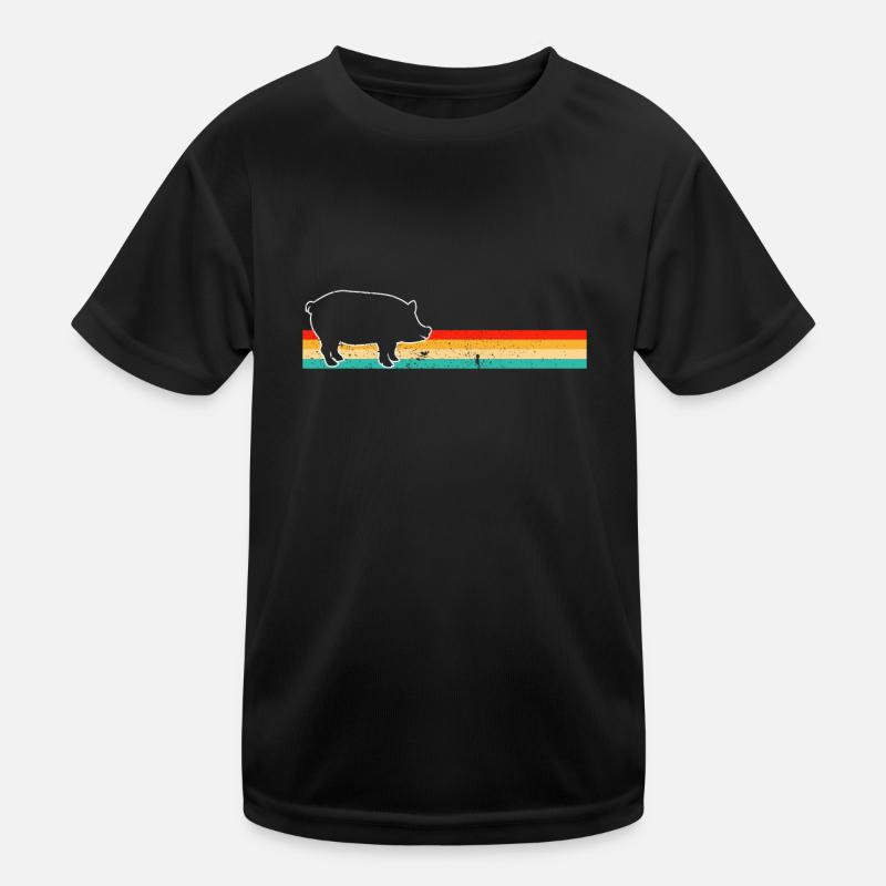 Schwein Retro Kinder Funktions-T-Shirt
