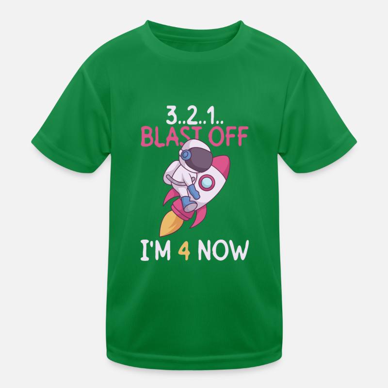 3..2..1.. Blast Off - I'm 4 Now - 4th Birthday Kids Functional T-Shirt