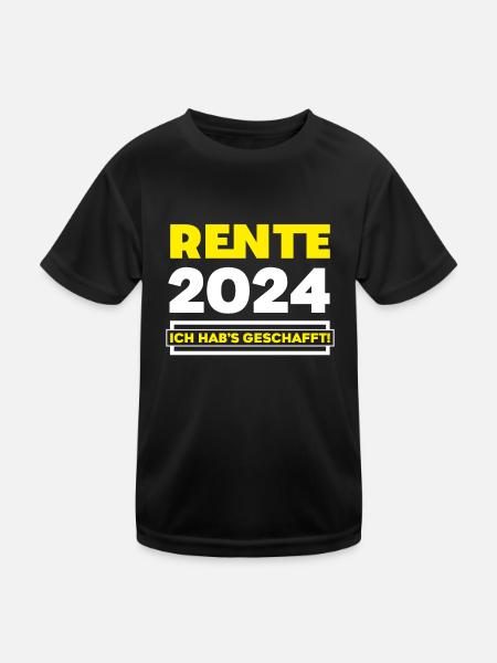 Rentner Rente 2024 Ruhestand Pensionierung Kollege - Kinder Funktions-T-Shirt - Schwarz - Vorne