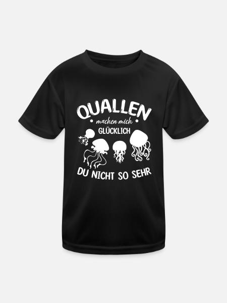 Quallen machen mich glücklich du nicht so sehr I - Kinder Funktions-T-Shirt - Schwarz - Vorne