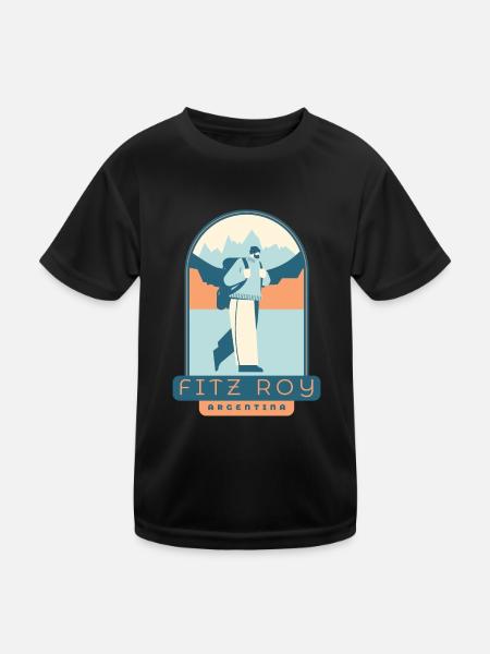 Fitz Roy Trek – Argentinien - Kinder Funktions-T-Shirt - Schwarz - Vorne