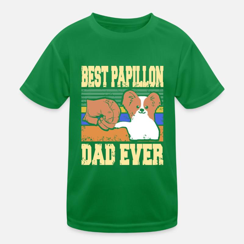 Best Papillon Papa Ever Toy Spaniel Kids Functional T-Shirt