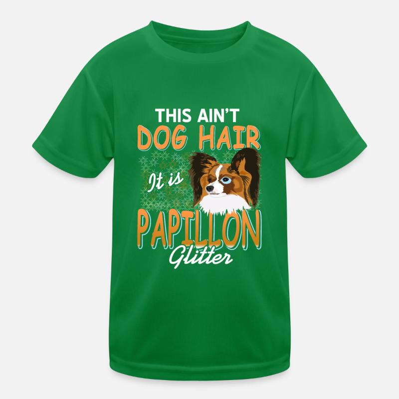 This is not dog hair, this is Papillon glitter Kids Functional T-Shirt