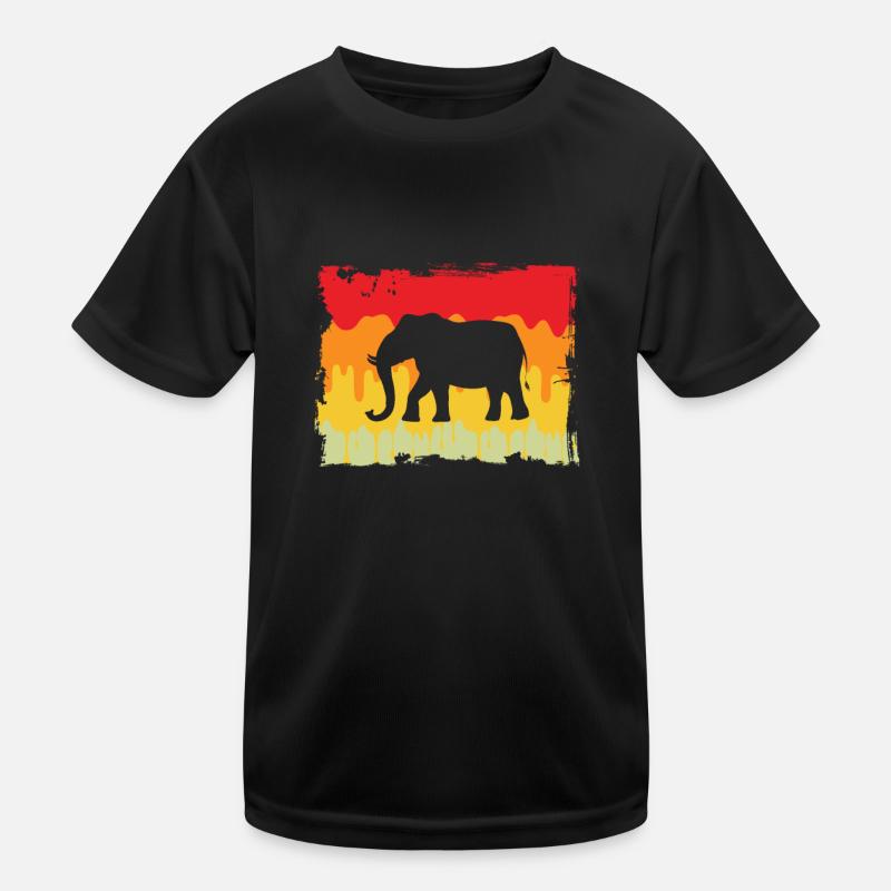 Elefant Retro Kinder Funktions-T-Shirt