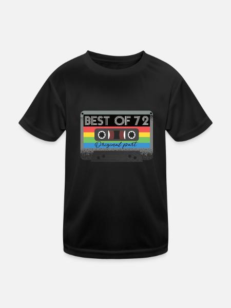 Best Of 72s Kassette 72er Jahre Retro - Kinder Funktions-T-Shirt - Schwarz - Vorne