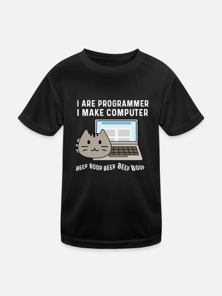 Beep Beep boop. Professor of Computer Science Gift - Kids Functional T-Shirt - black - Front