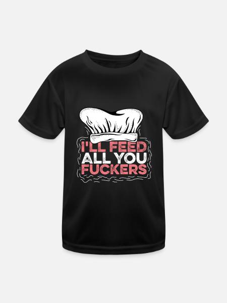 I feed you Arrogant person. Gift - Kids Functional T-Shirt - black - Front