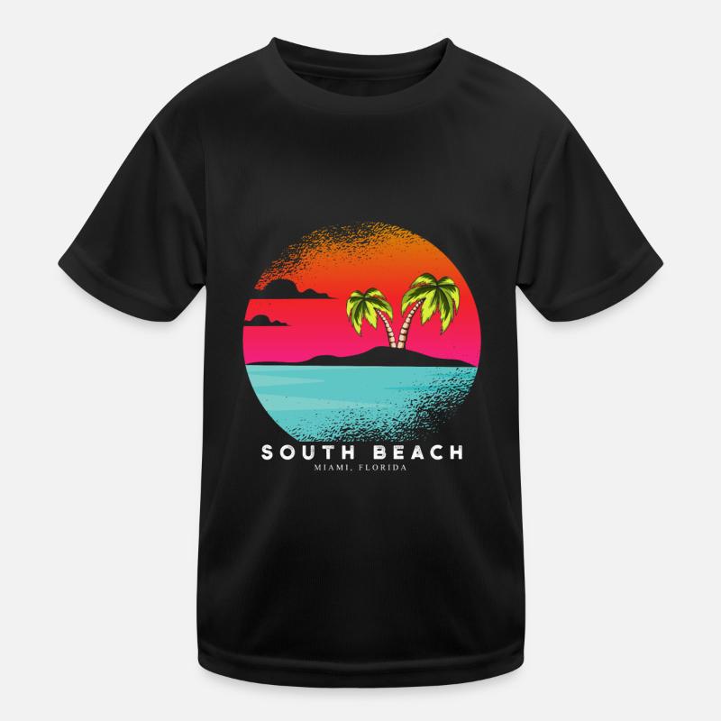 Miami Florida South Beach Summer Vacation Kids Functional T-Shirt