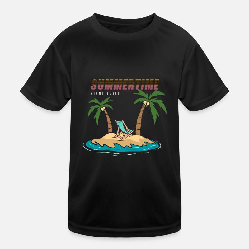 Summertime Miami Beach Vacation Kids Functional T-Shirt