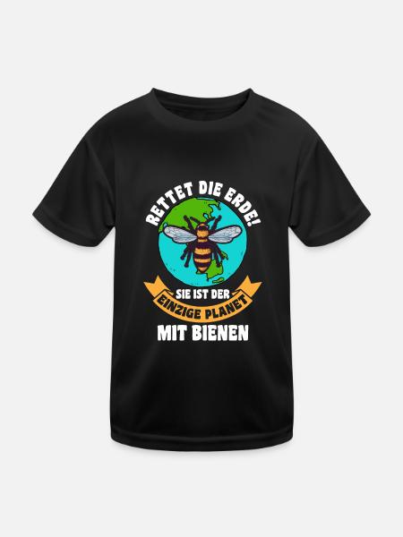 Imker Imkerei Biene Bienen - Kinder Funktions-T-Shirt - Schwarz - Vorne