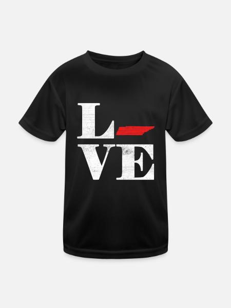 Proud America State Land Map Love Tennessee - Kids Functional T-Shirt - black - Front