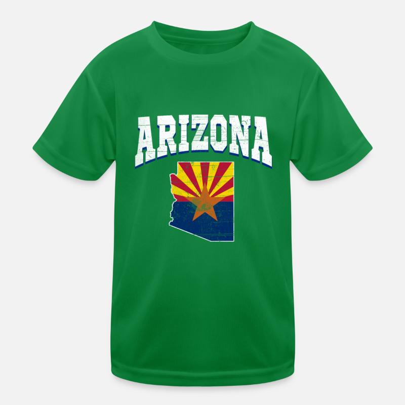 US America State Flag Land Map Arizona Kids Functional T-Shirt