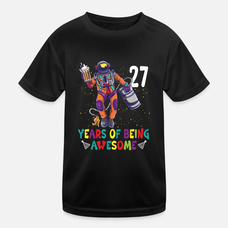 27th Birthday Astronaut Astronomy Solar System Kinder Funktions-T-Shirt