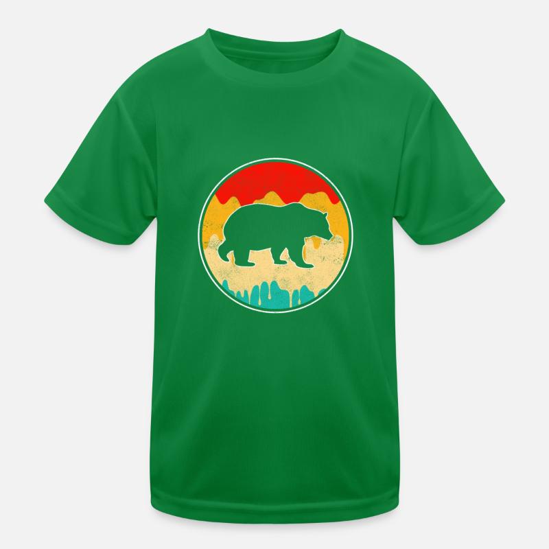 Bär Retro Kinder Funktions-T-Shirt