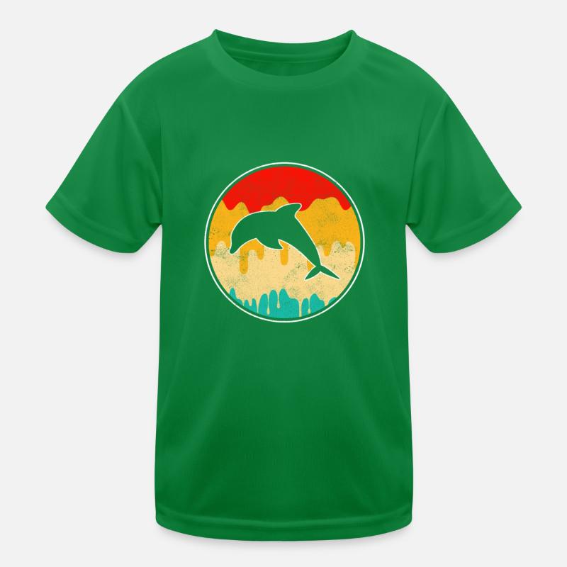 Dolphin Retro Kids Functional T-Shirt