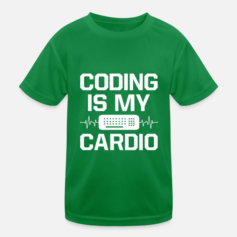 Coding Is My Cardio Programming Coder Computer Gee Kinder Funktions-T-Shirt