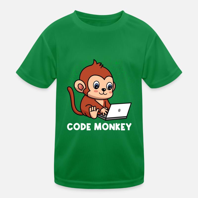 Code Monkey Programming Coder Computer Geek Develo Kinder Funktions-T-Shirt