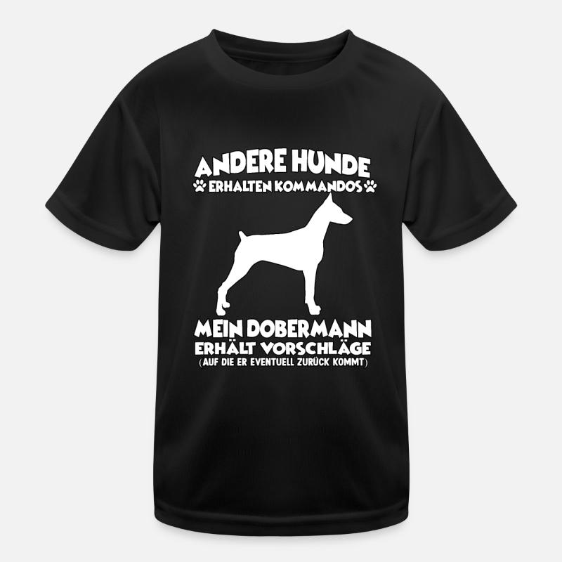 Witziges Obedience Dobermann Hundetraining Hunde Kinder Funktions-T-Shirt