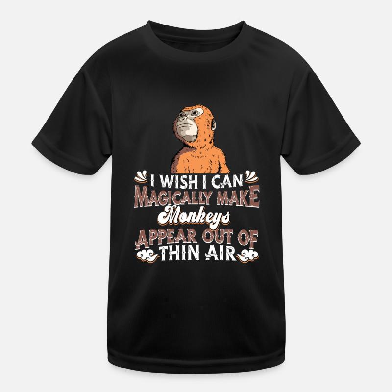 Affe - Kinder Funktions-T-Shirt - Schwarz