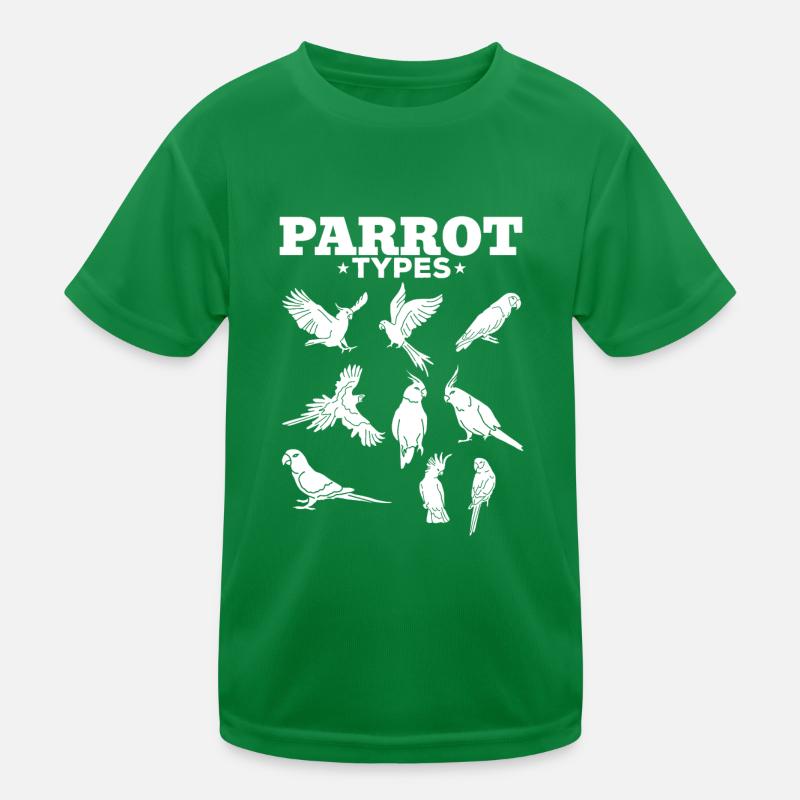 Types de perroquets Perroquets Aras Cockatiels T-shirt sport Enfant