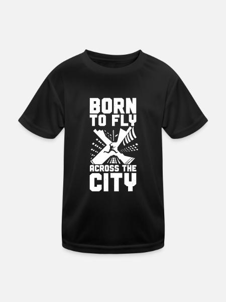 Parkour Free Running Traceur - Kinder Funktions-T-Shirt - Schwarz - Vorne