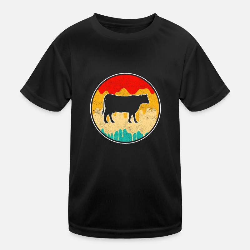 Kuh Rind Retro Kinder Funktions-T-Shirt