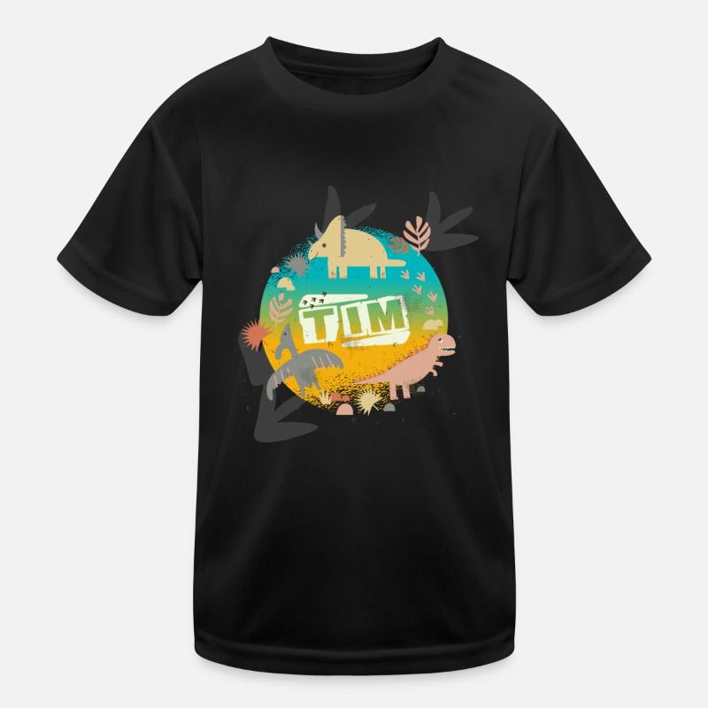 TIM - Beautiful boy name with cute dinosaurs Kids Functional T-Shirt