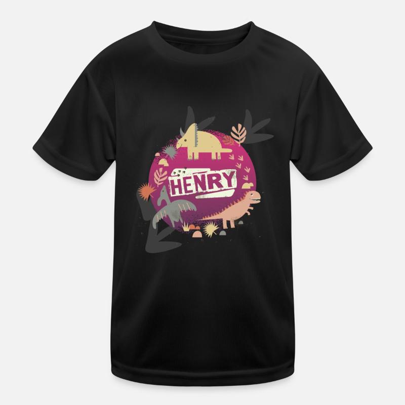 HENRY - Beautiful boy name with cute dinosaurs Kids Functional T-Shirt
