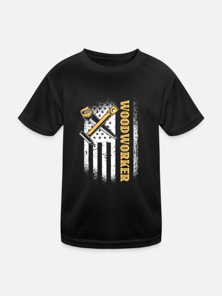 Lustige Schreiner Handwerker Werkzeug Spaß Liebhab - Kinder Funktions-T-Shirt - Schwarz - Vorne