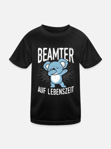 Beamter auf Lebenszeit - Beamter Kaffee Design Ges - Kinder Funktions-T-Shirt - Schwarz - Vorne