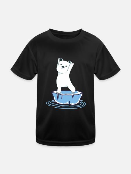Yoga Polar Bear - Kids Functional T-Shirt - black - Front